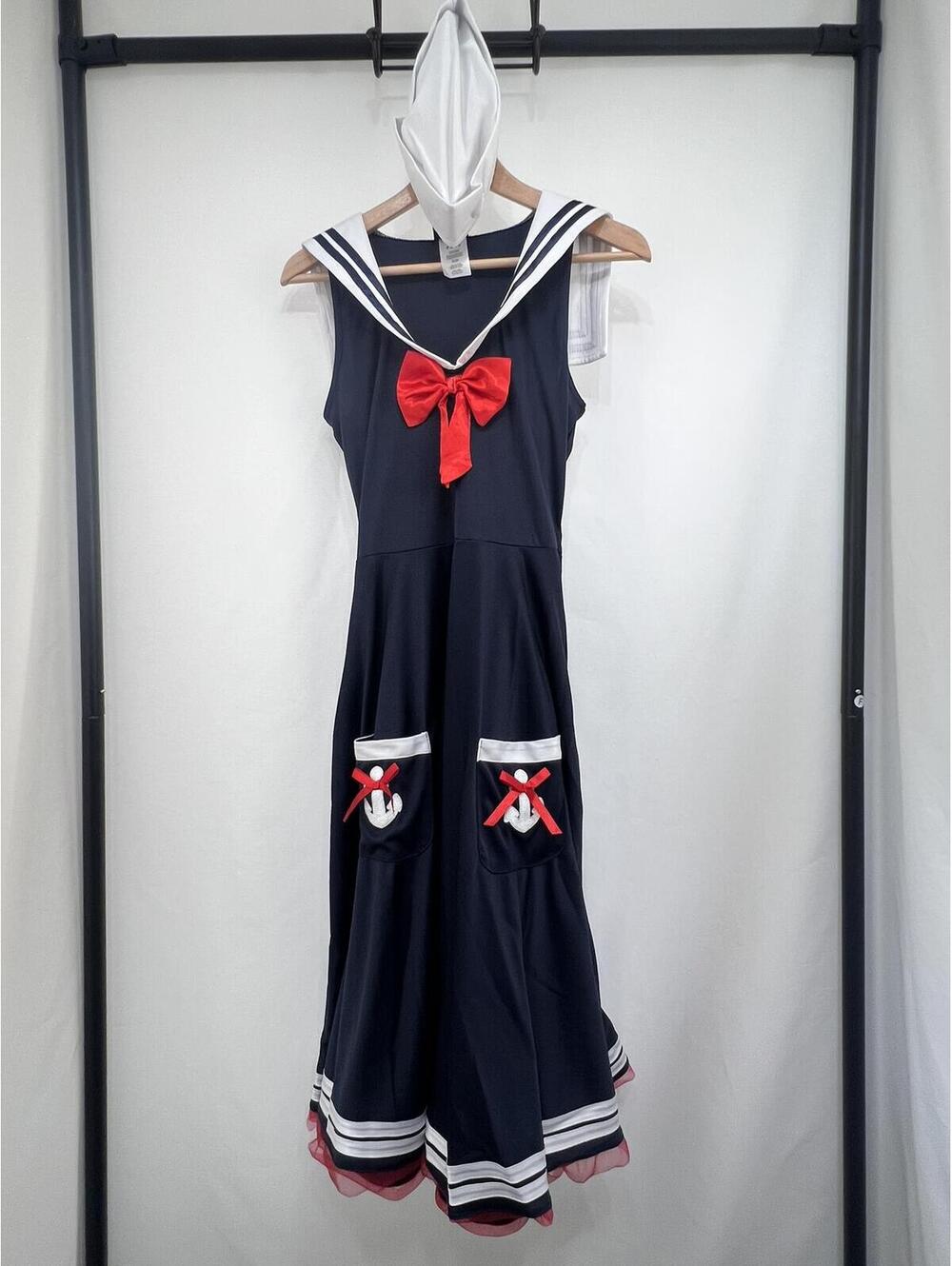 NEW Dreamgirl Women's Sailor Costume Dress and Hat Women's Size Medium